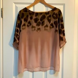 Pristine sheer pink leopard print top